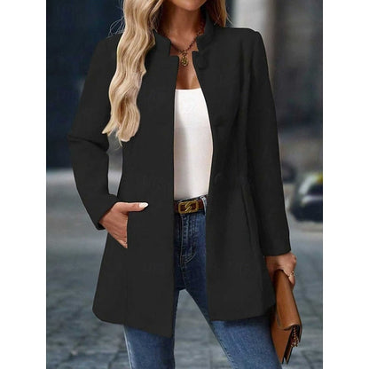 Stand collar coat with pockets - view 9