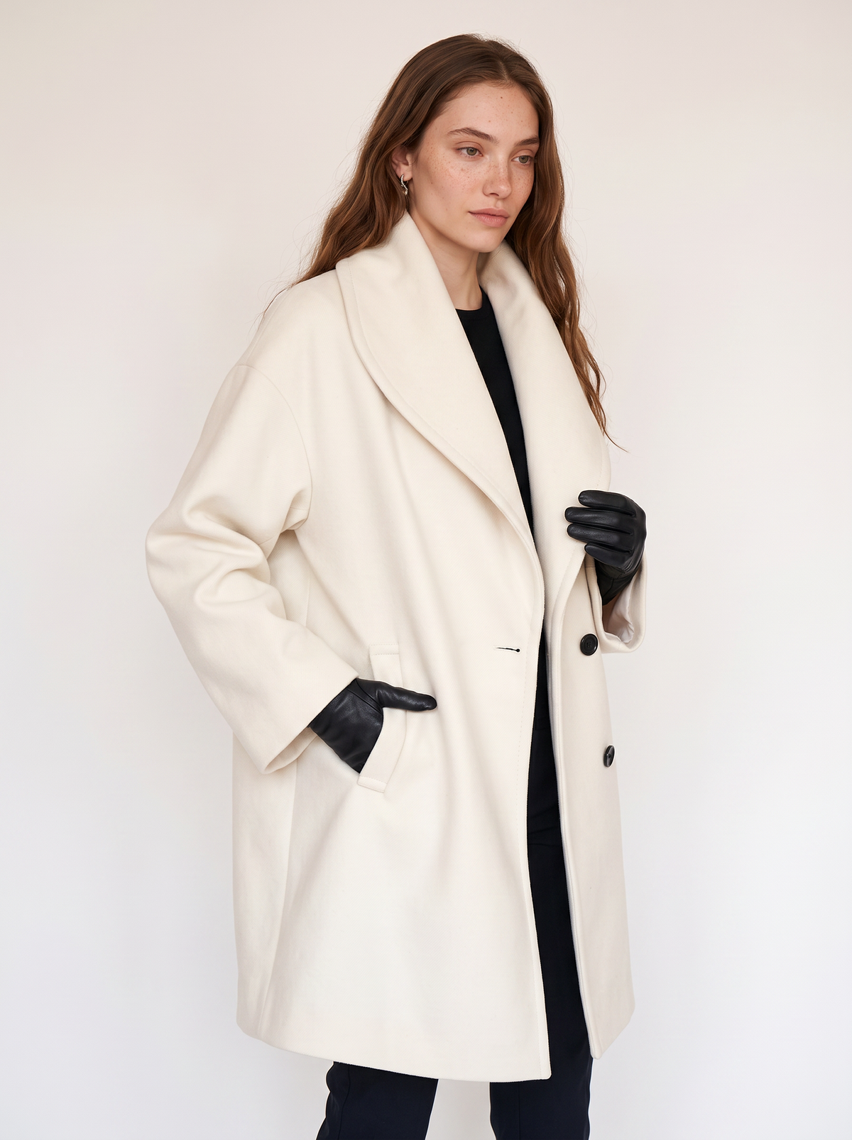 Women's Belted Warm Wool-Blend Coat Oversized Fit - 7