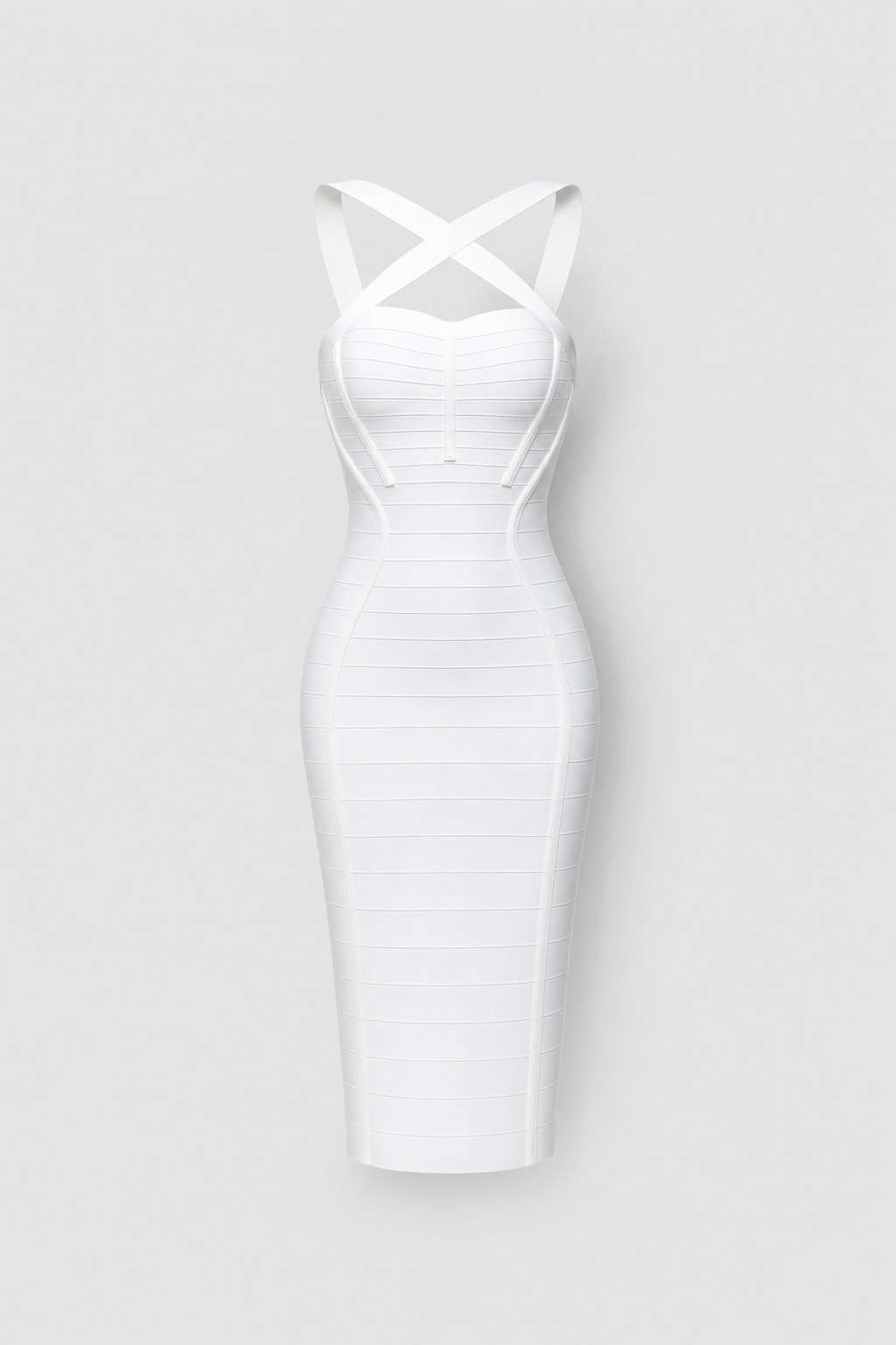 Bandage Criss-Cross Halter Midi Dress - 1