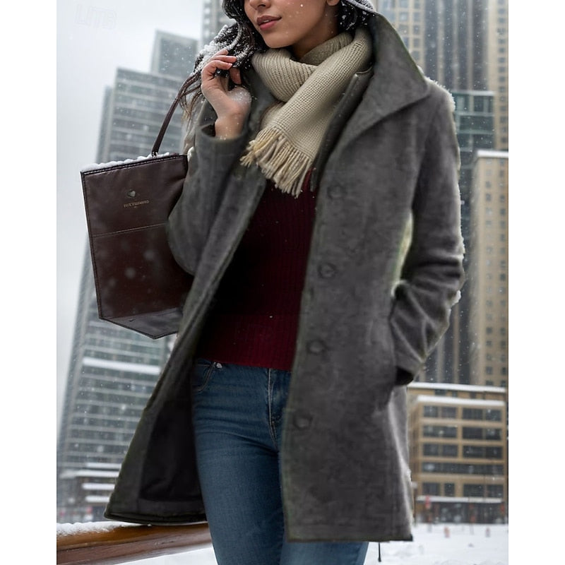 Turndown collar tailored coat - view 4