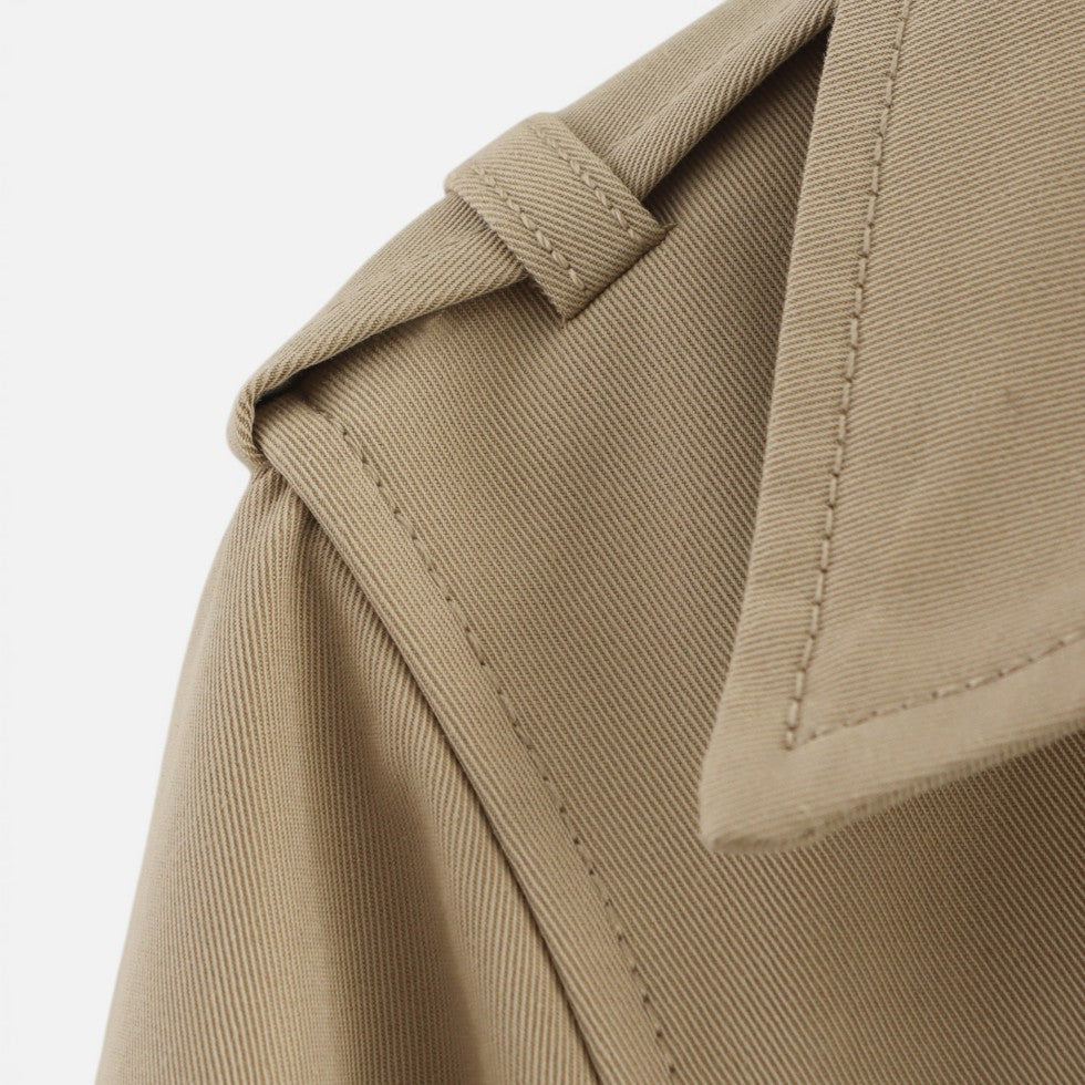 Cotton Blend Cropped Trench Jacket - view 8