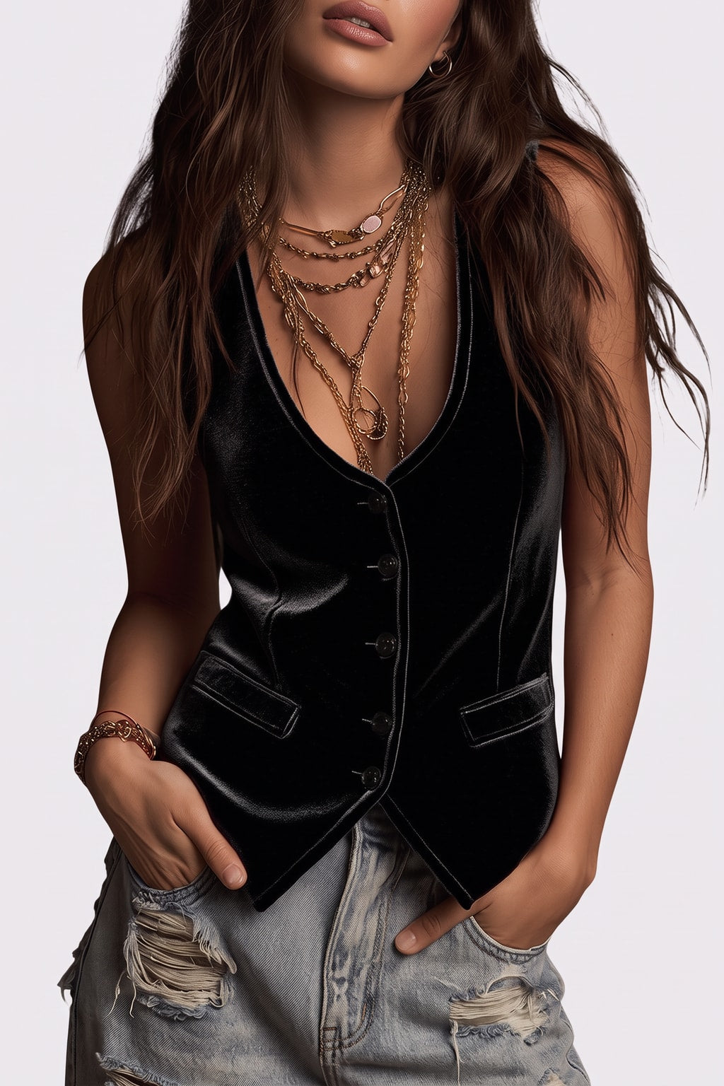 Velvet Vest with Retro Bohemian Style - 6