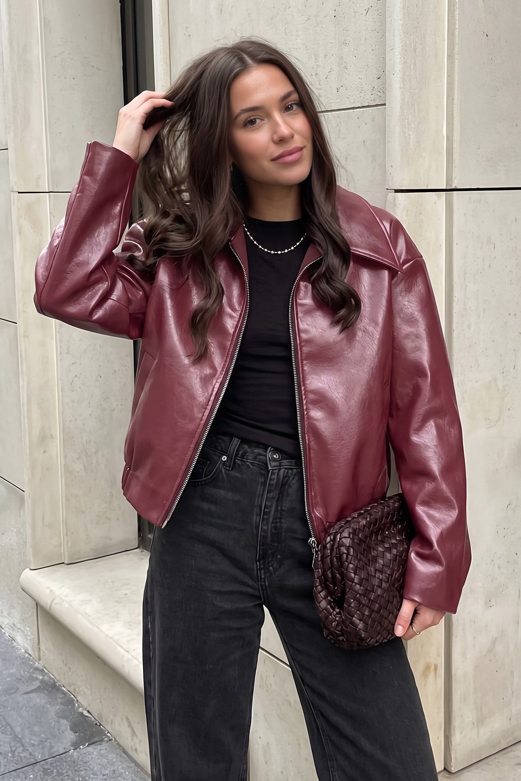 Coated Bomber Jacket With Point Collar - 6