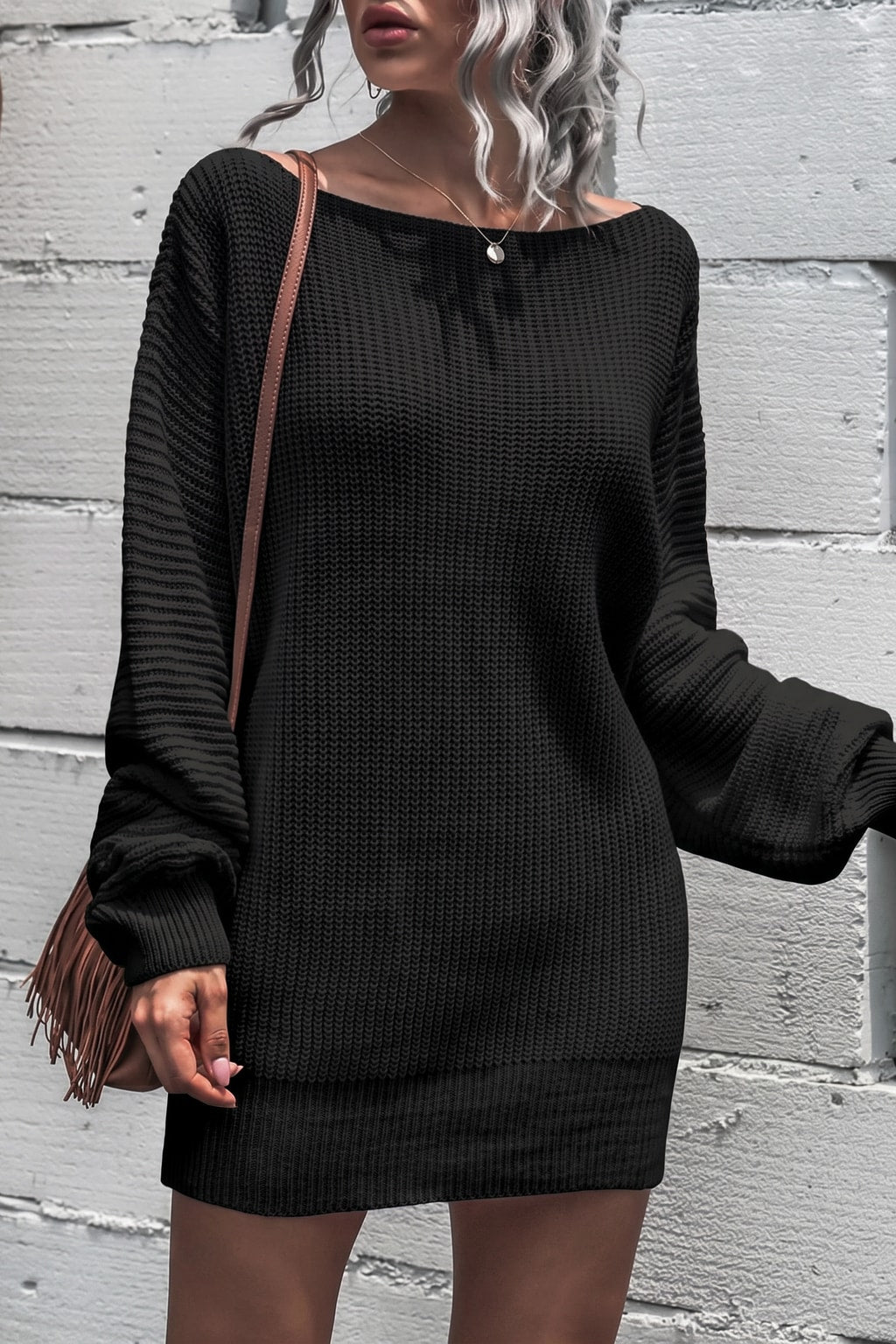 Knit Dress With Loose Fit - 3