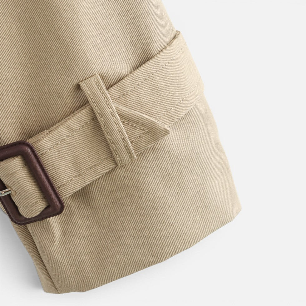 Cotton Blend Cropped Trench Jacket - view 9