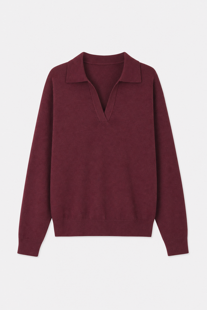 Relaxed Collared Pullover Sweater - view 8