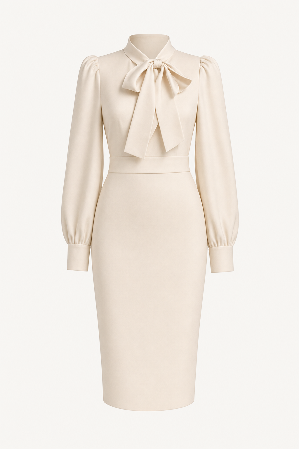 Bow-Tie Neckline Midi Dress