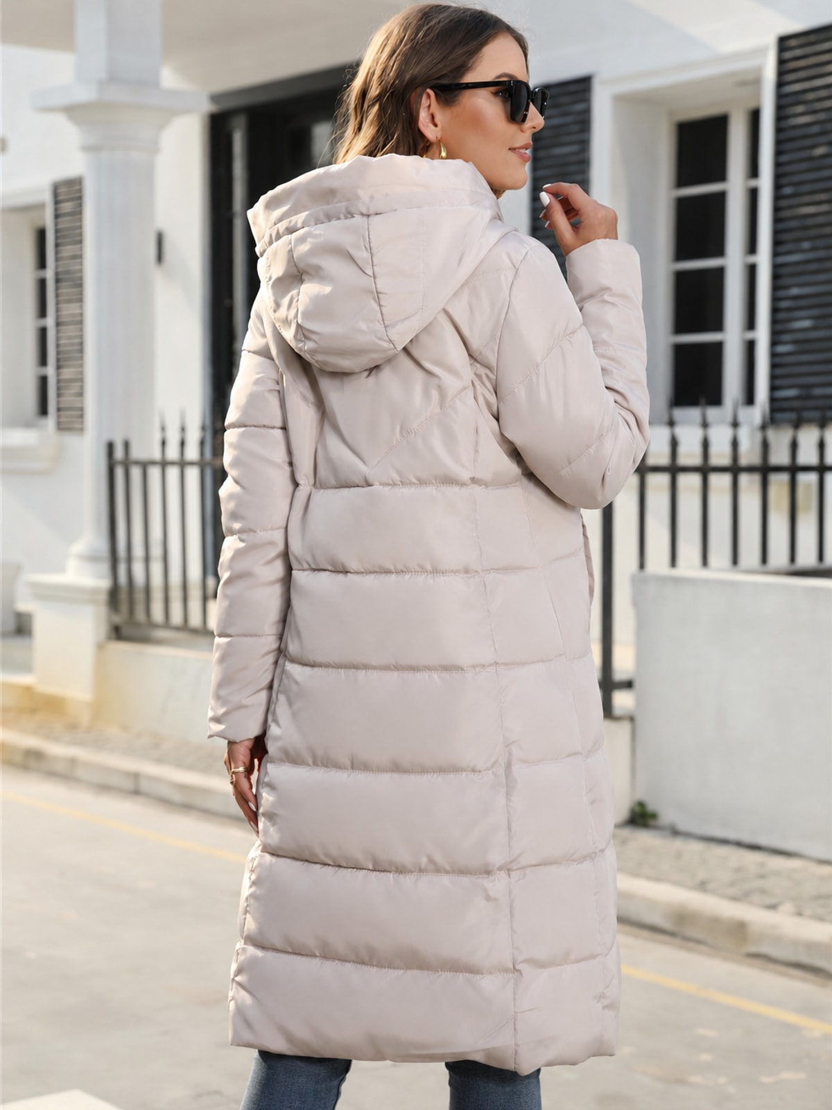 Warm Cotton Hooded Winter Coat With Slim Fit - 5