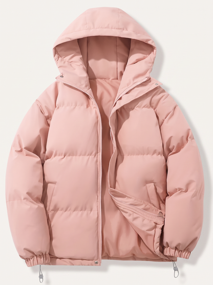 Quilted Puffer Jacket With Adjustable Hood