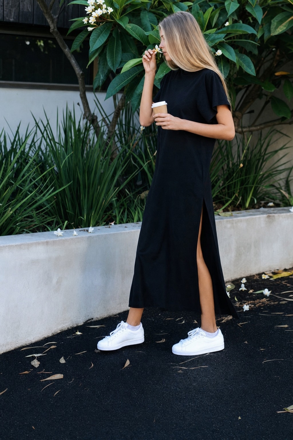 Cotton Maxi Dress with Relaxed Fit - 3