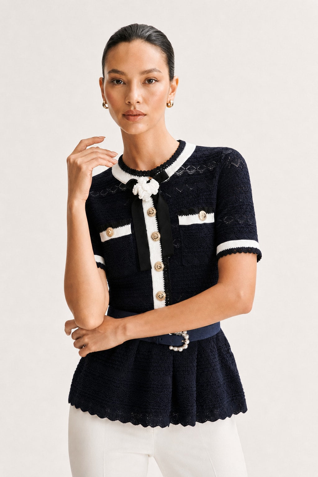 Viscose Tweed Shorts With Belt - 7
