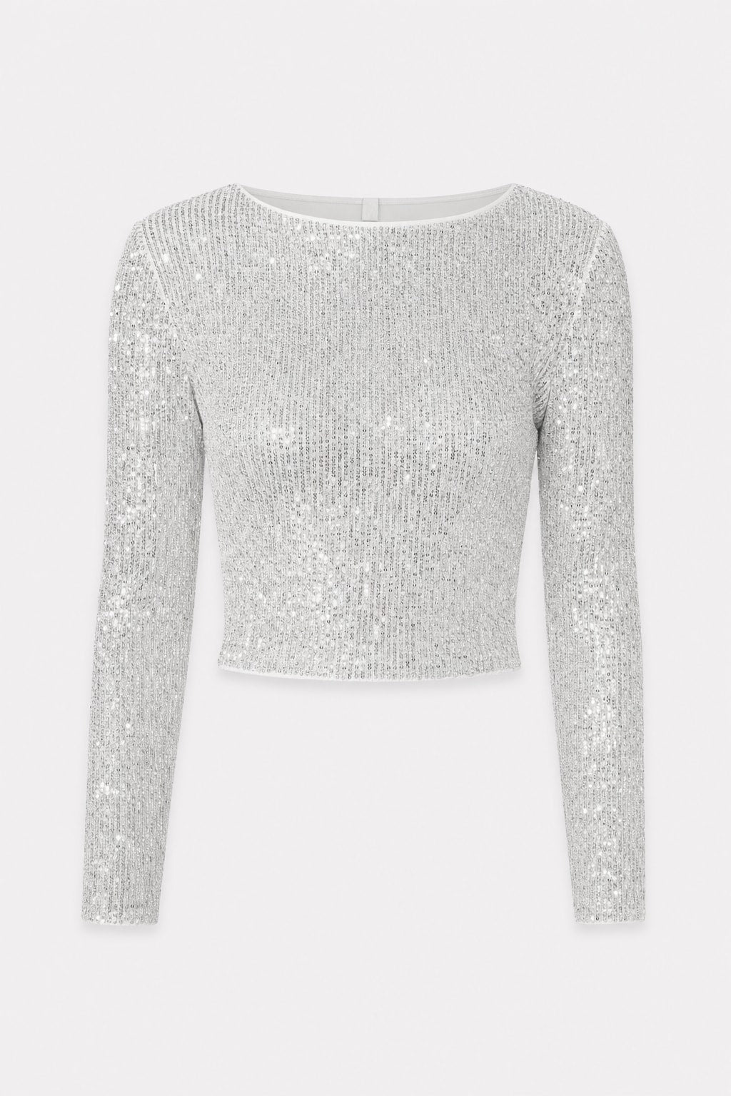 Sequined Long-Sleeve Crop Top - 1