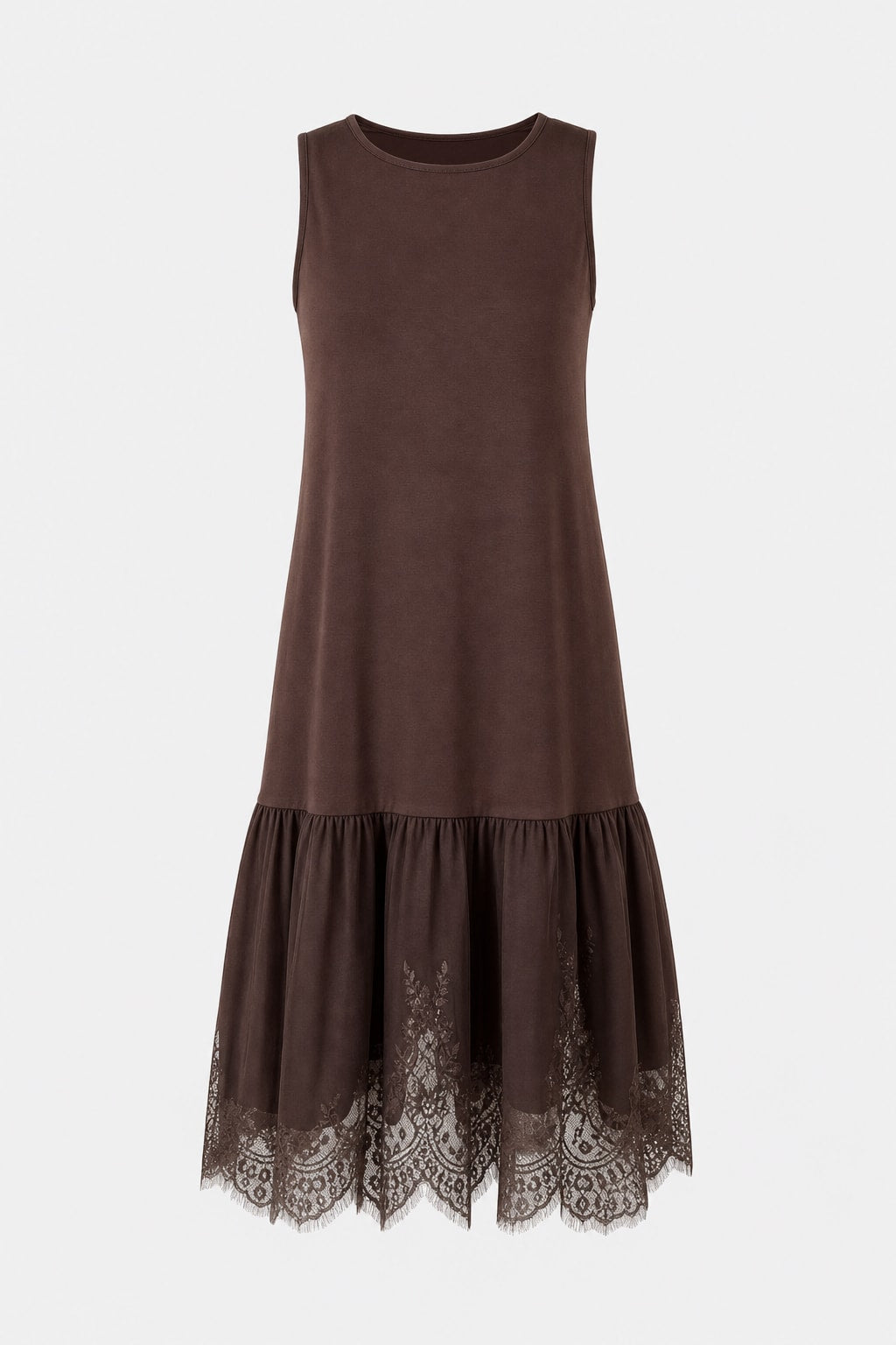Polyester Tiered Lace Midi Dress - 1