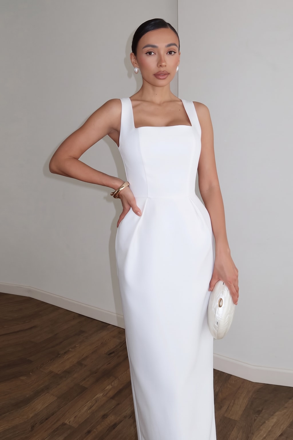 Synthetic Fiber Shawl Dress Set With Slim Waist - 5