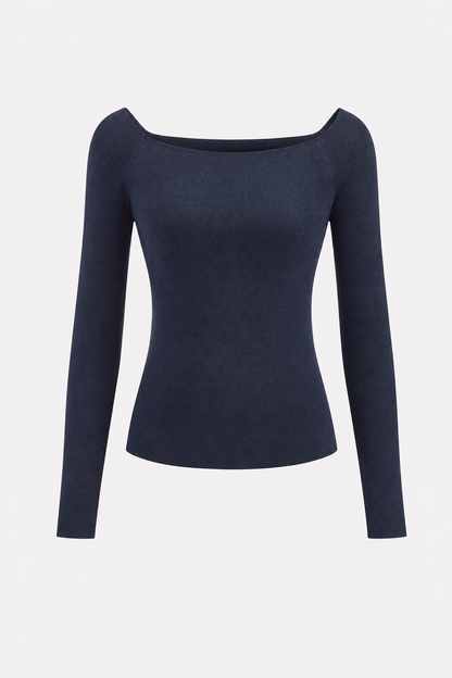 Navy Knit Top and Capelet Two-Piece Set - view 6