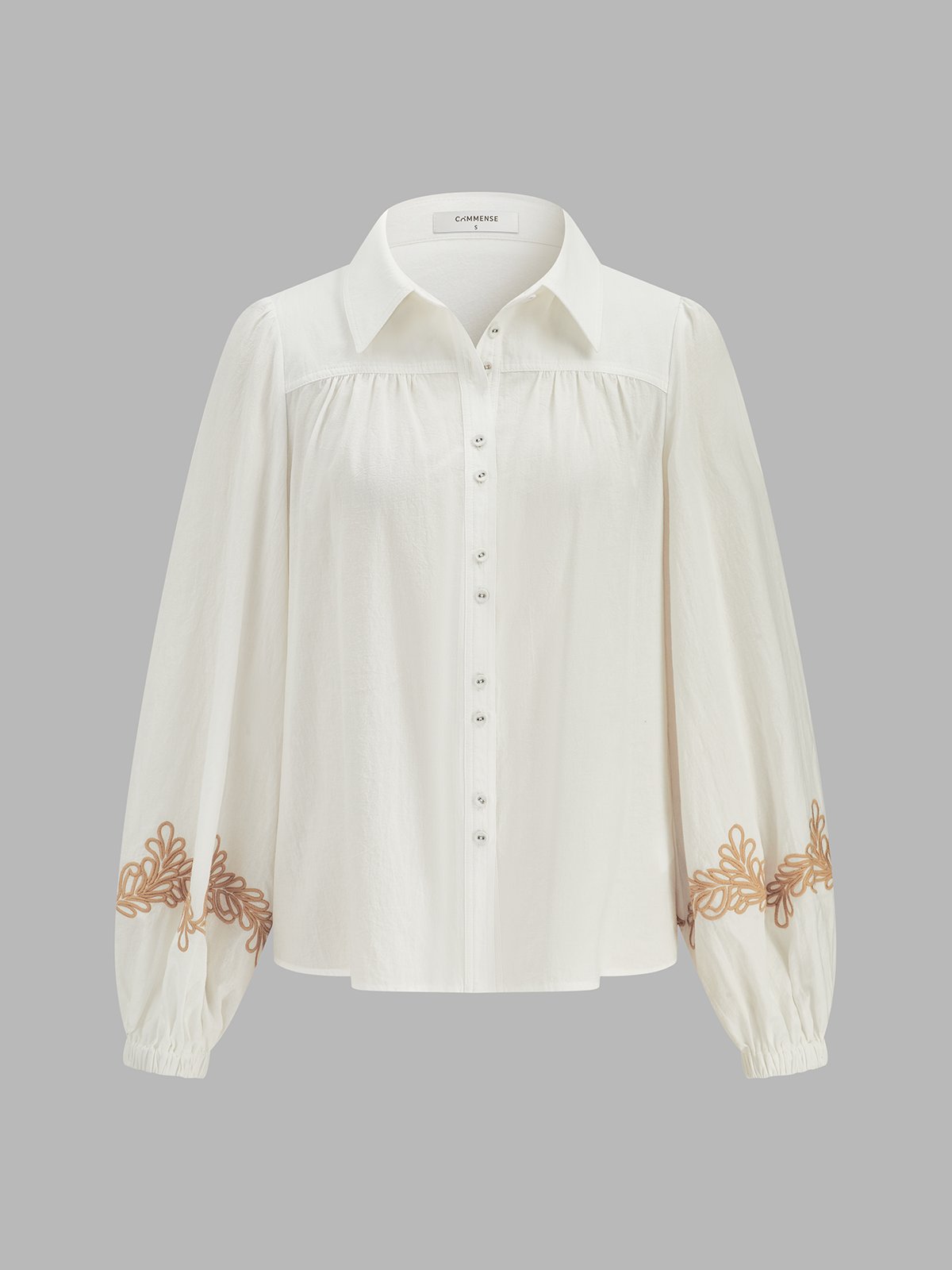 White Embroidered Cotton Shirt and Shorts Set - view 5