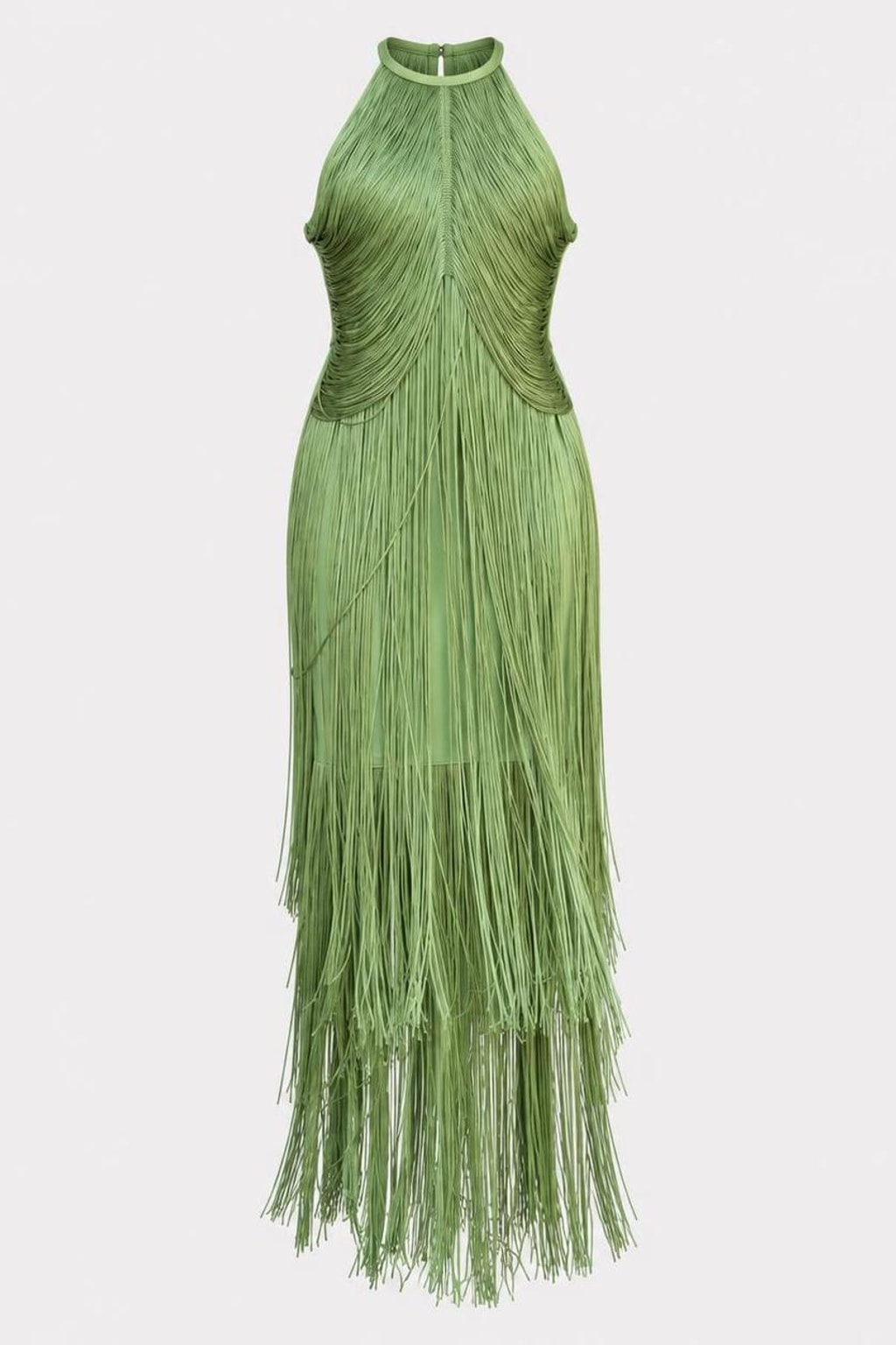Polyester Maxi Dress With Halter Neck - 1