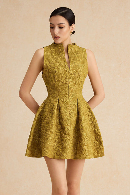 Ruched Jacquard Mini Dress - view 2