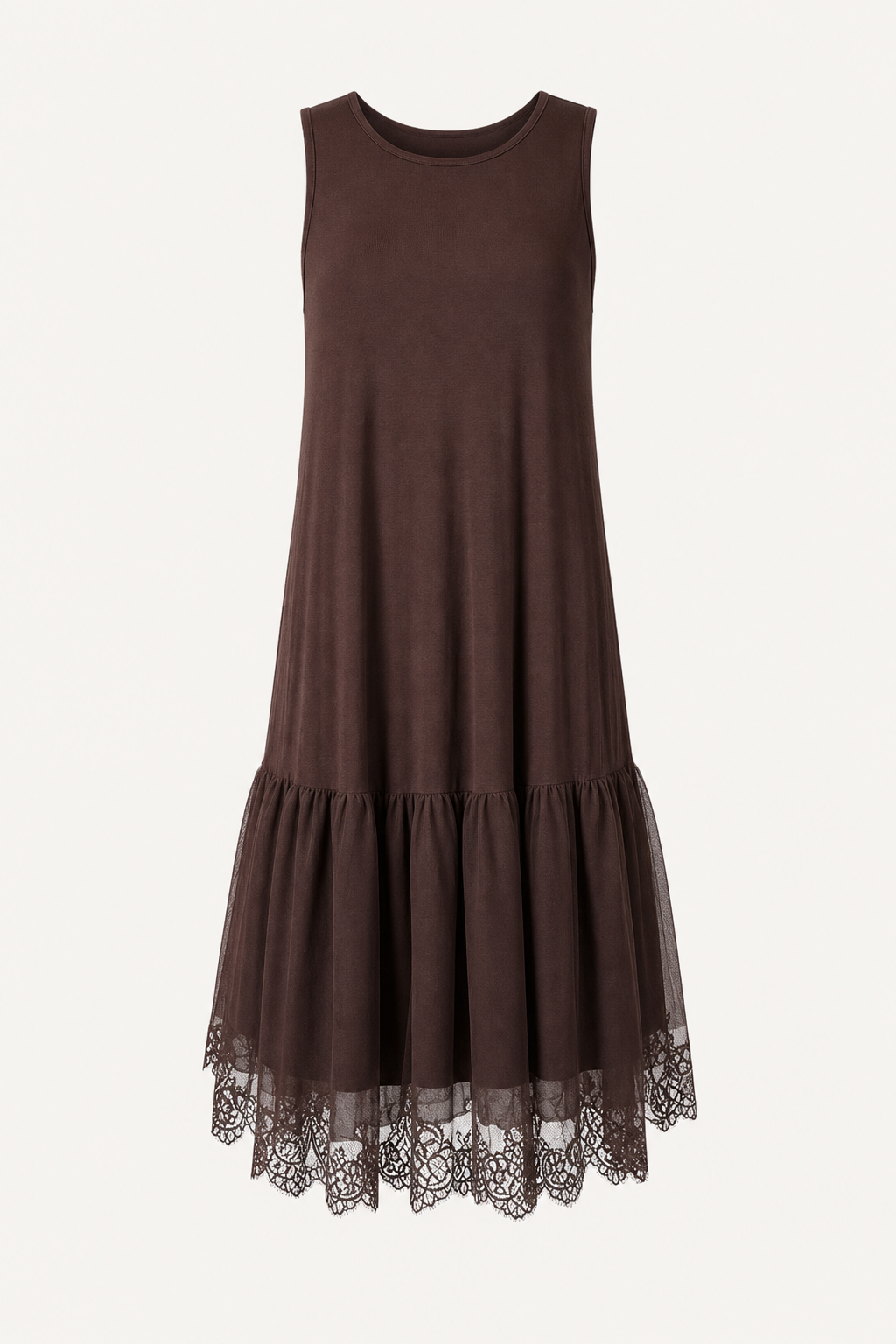 Tiered Lace Hem Midi Dress