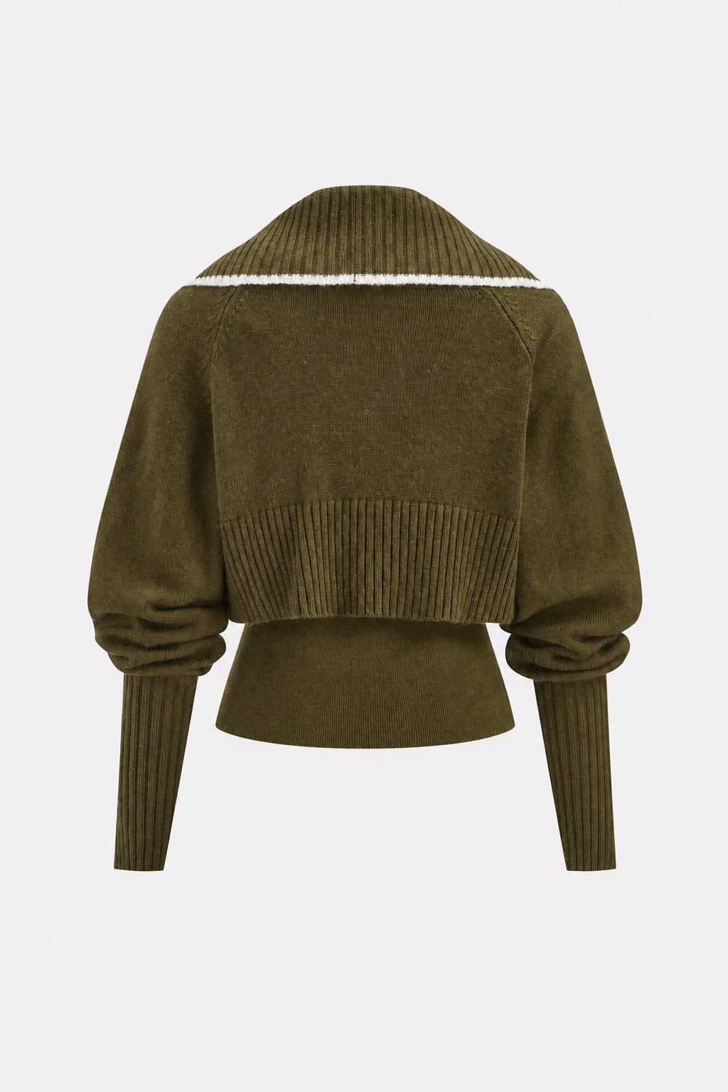 Olive wool blend shrug and tank top set - view 6