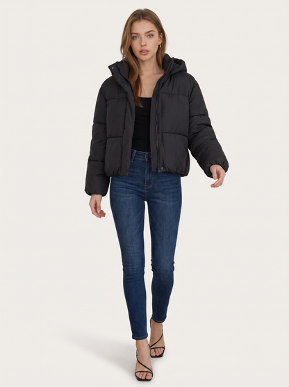 Oversized hooded quilted puffer jacket - view 3