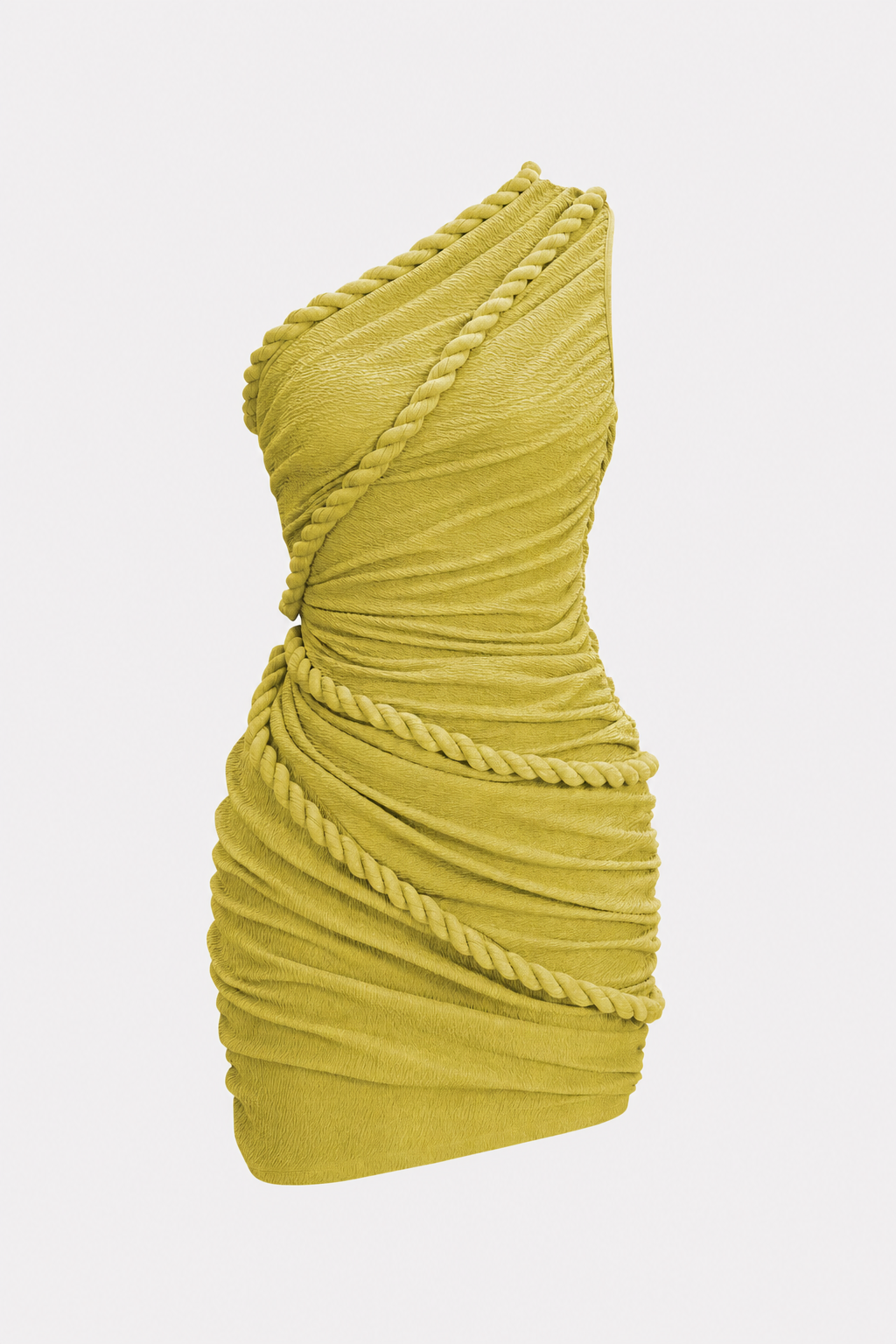 One-shoulder twist knot jersey mini dress - view 13