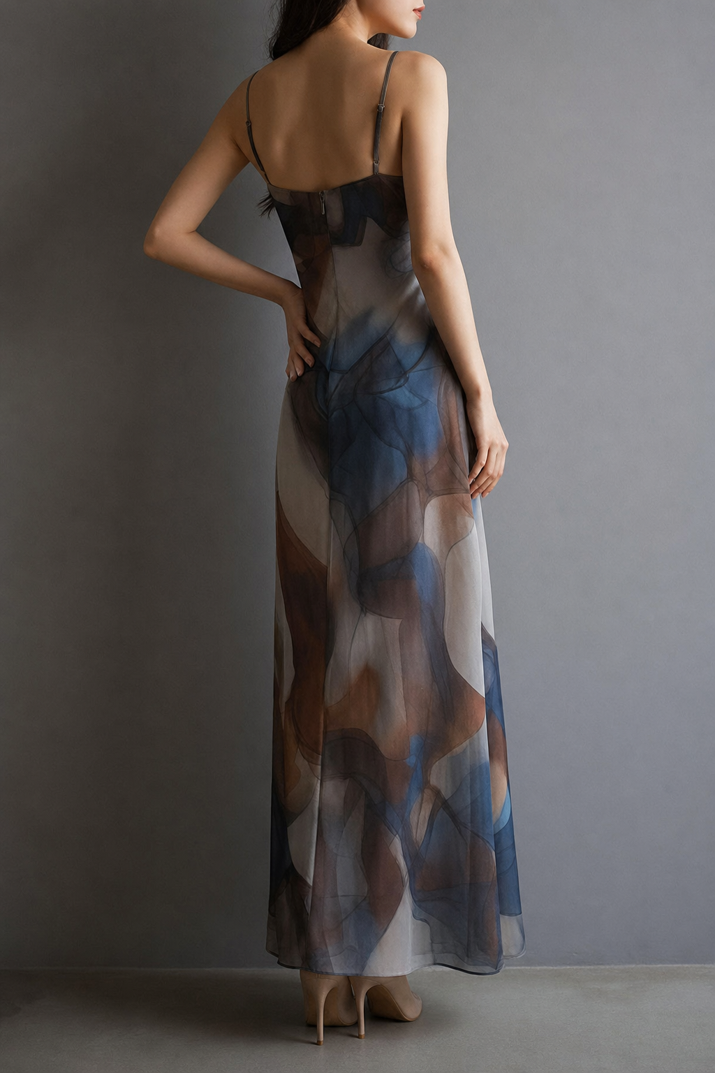 Multicolor Abstract Print Maxi Dress - view 4
