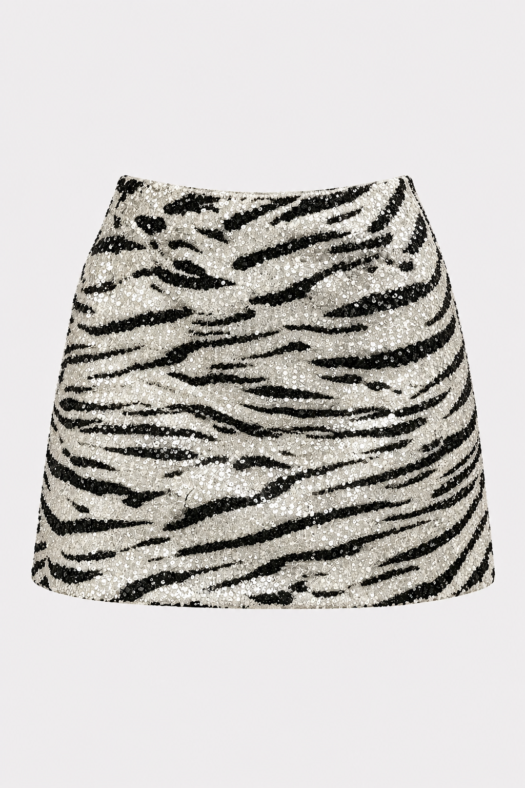 Polyester Mini Skirt Sequined Zebra Pattern - 6