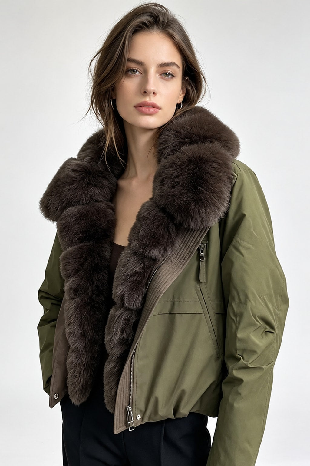Faux Fur Jacket Short Coat Loose Outerwear - 9