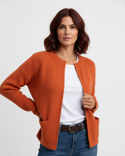 Soft zip-up relaxed fit cardigan - view 7