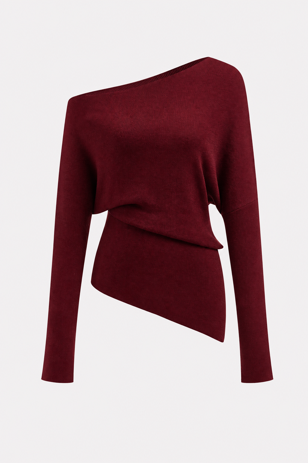 Wool-blend knit top with asymmetrical neckline - view 7