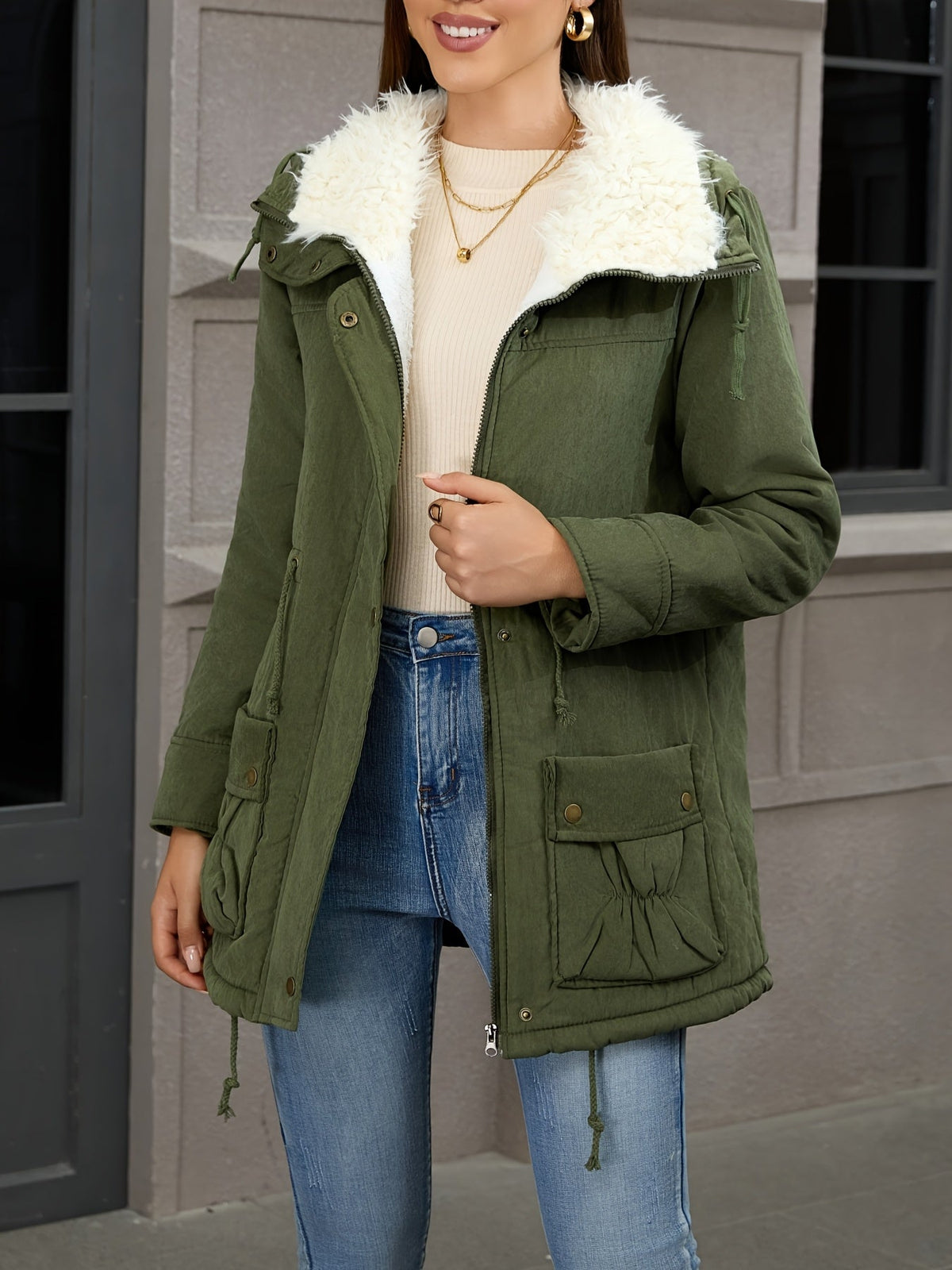 Fleece Lined Hooded Winter Parka, Mid-Length - view 3