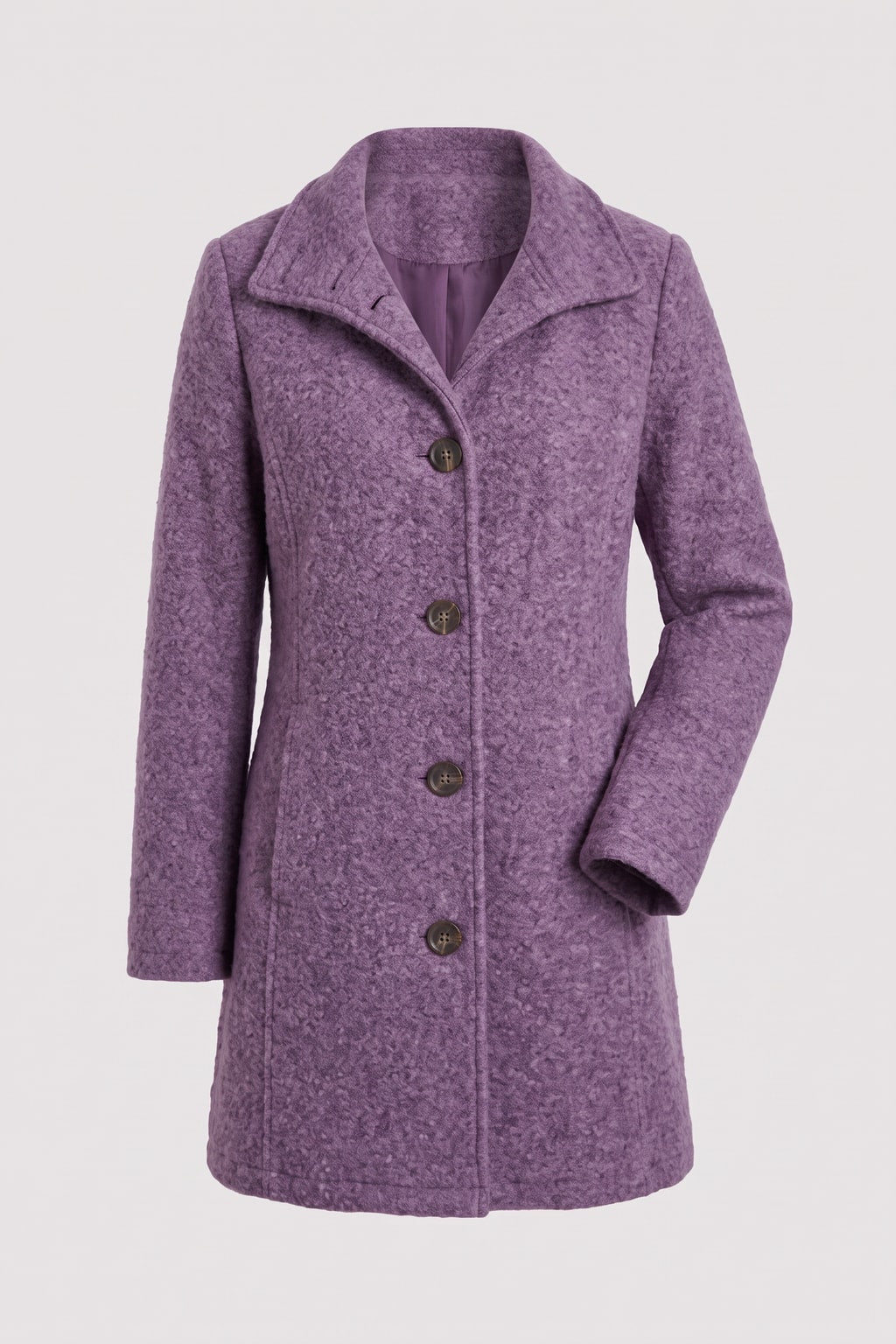 Turndown Collar Coat Tailored Fit for Cozy Everyday Wear 