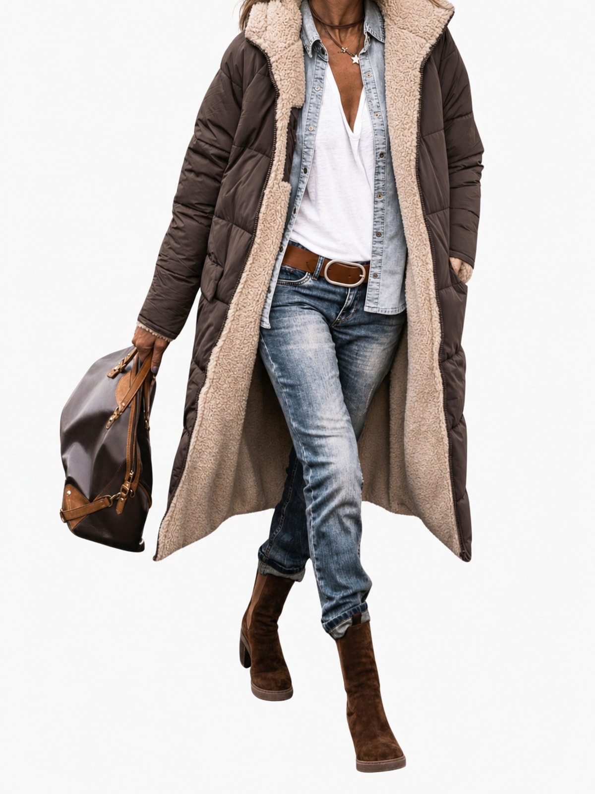 Reversible Tailored Coat Long Winter Fit - 2