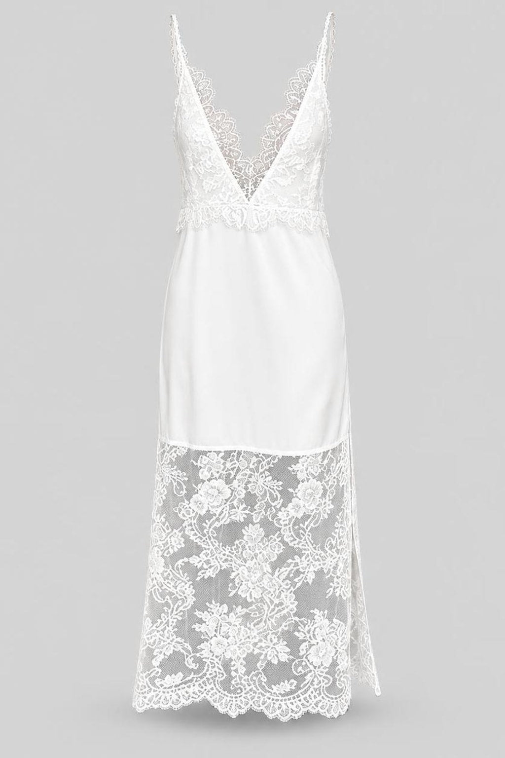 Polyester Blend Dress With Lace Detail - 1