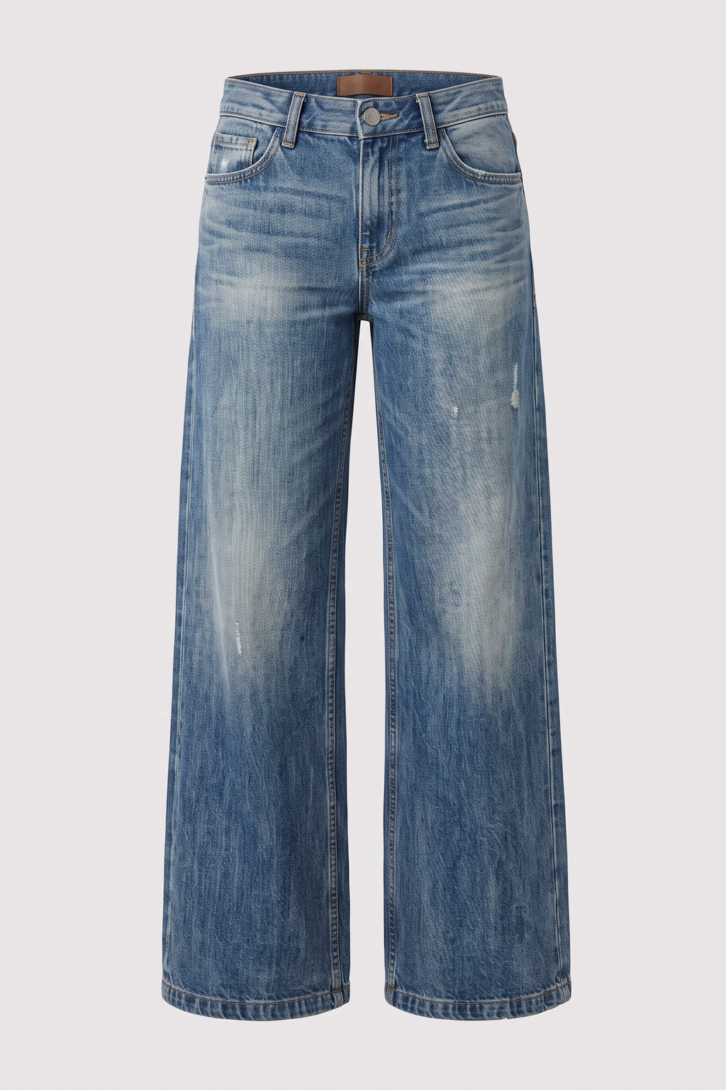Denim Jeans With Wide-Leg Cut - 1