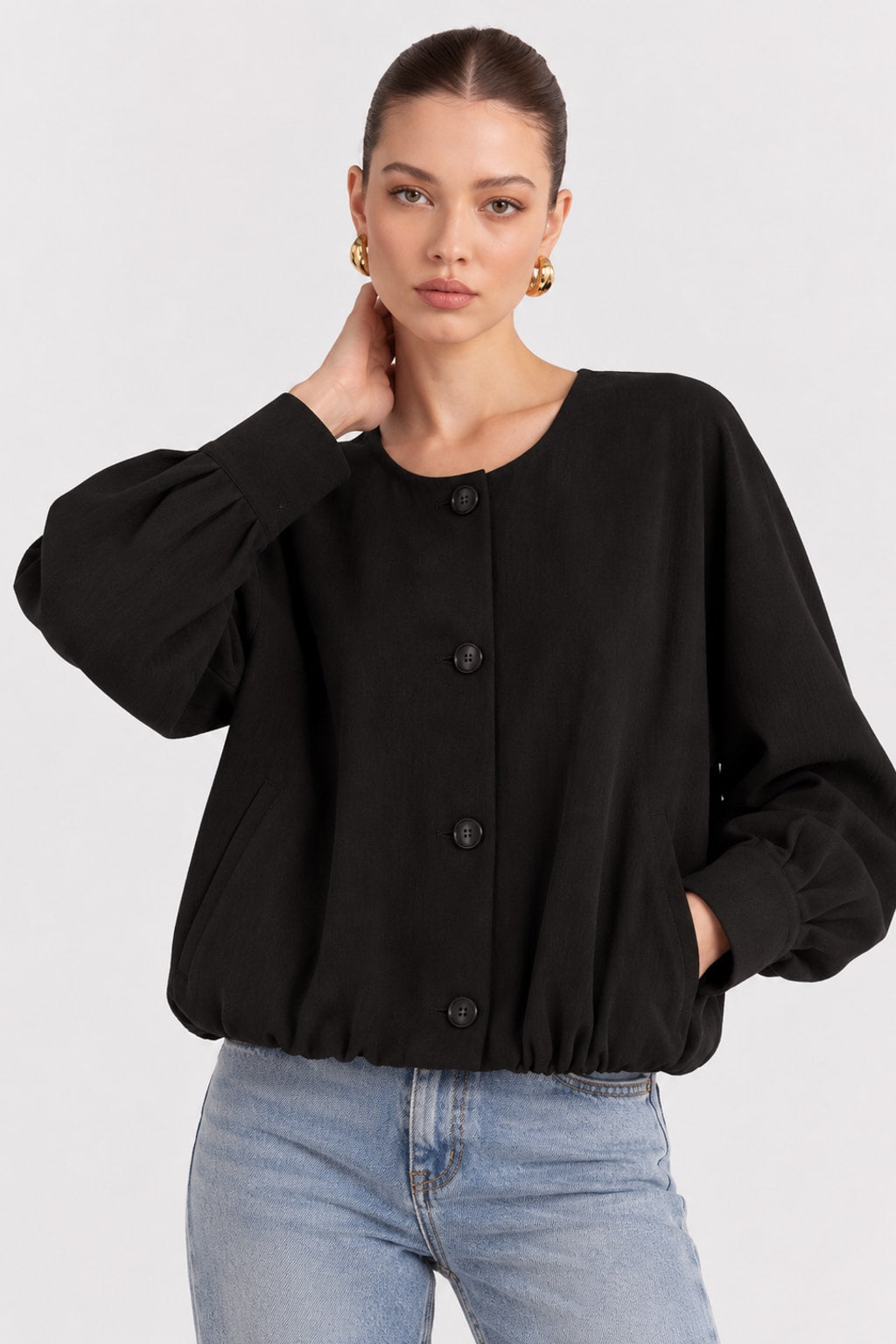 Polyester Coat Single-Breasted Casual Jacket - 4