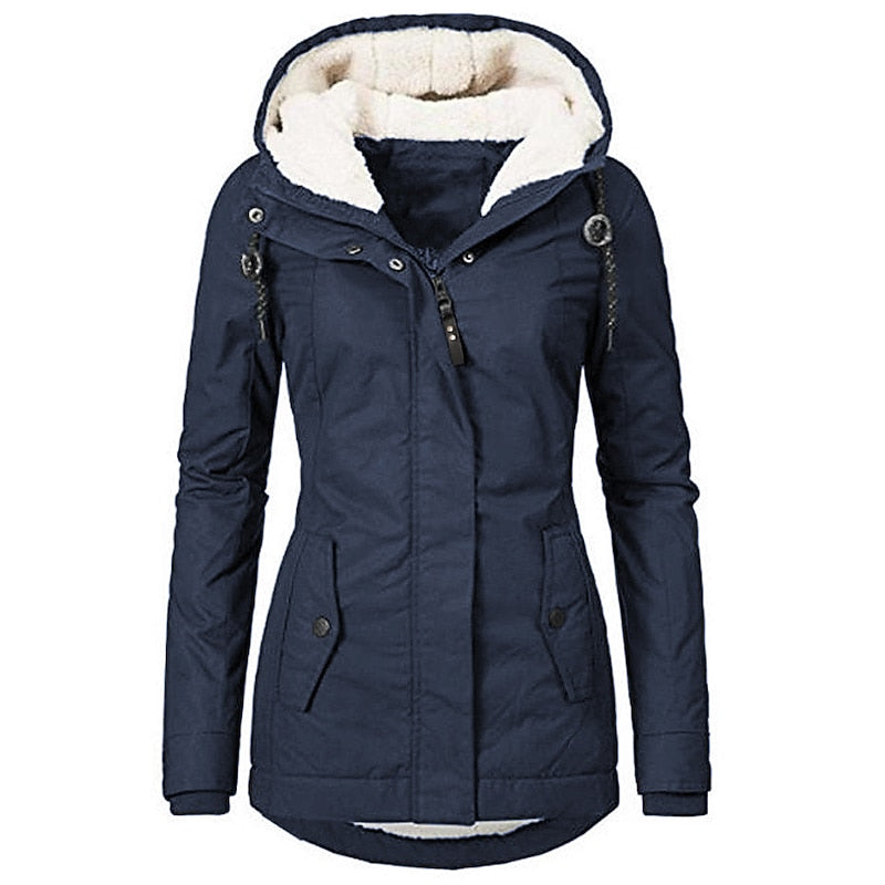 Hooded Winter Parka with Adjustable Waist