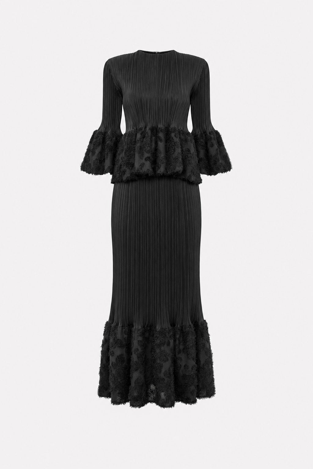 Stretch Set With Pleated Bell Sleeves - 1