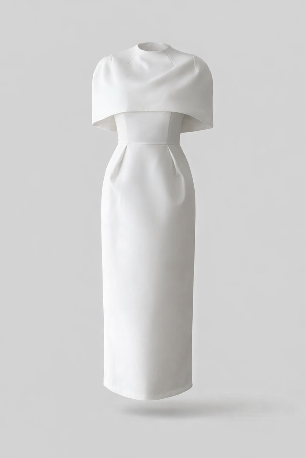 Synthetic Fiber Shawl Dress Set With Slim Waist - 1