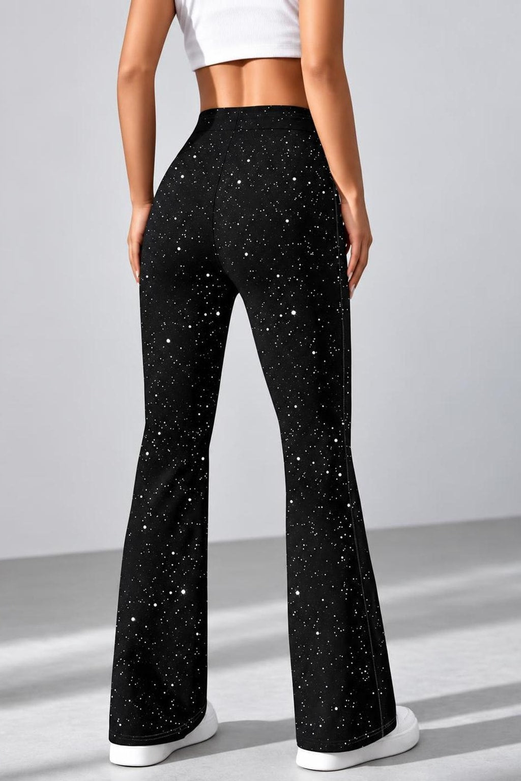 Glitter Flared Pants With High-Waist Fit - 6
