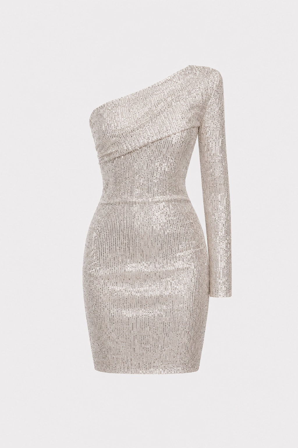 Sequin One-Shoulder Midi Dress - 1