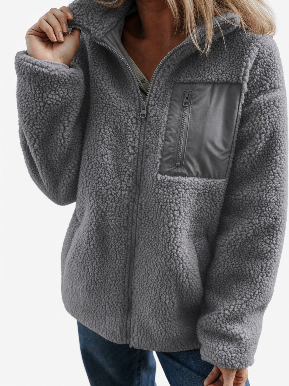 Women's Teddy Fleece Long Coat Cozy Winter Warmth - 5