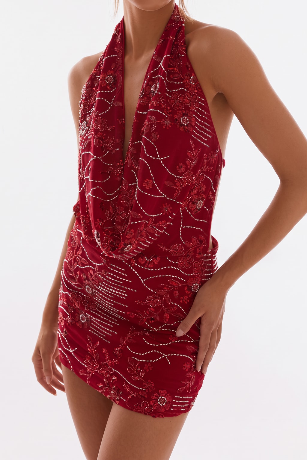 Synthetic Sequin Mini Dress Sparkling Partywear - 8