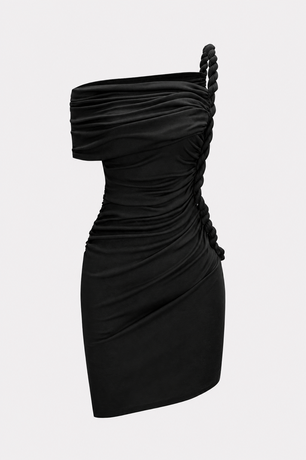 One-Shoulder Twist Knot Jersey Mini Dress - view 6