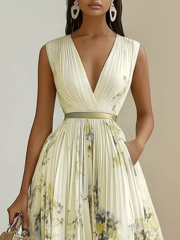 Flowing Wrap V-Neck Midi Dress in Six Colors - view 6