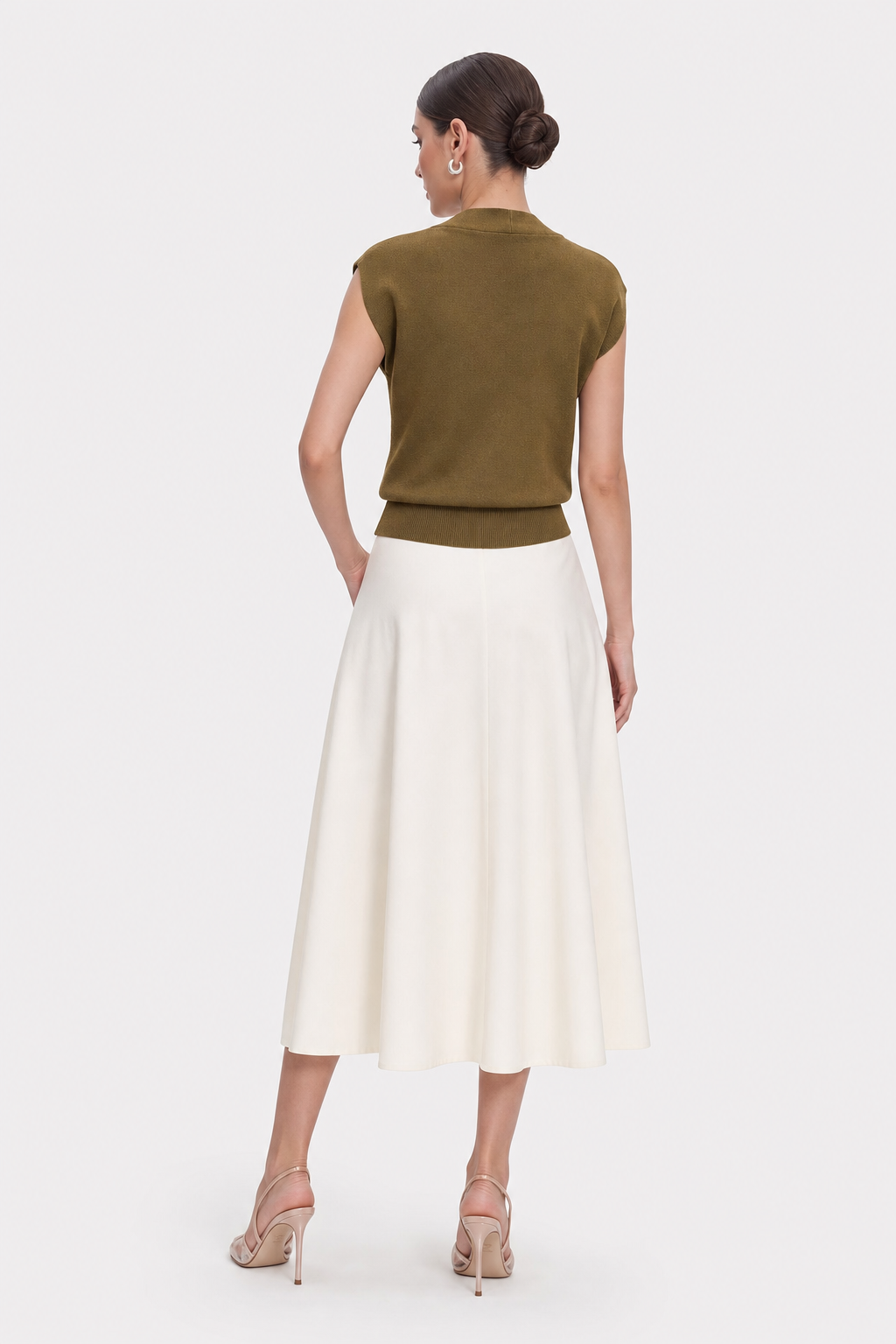 Knit wrap V-neck sleeveless top - view 4