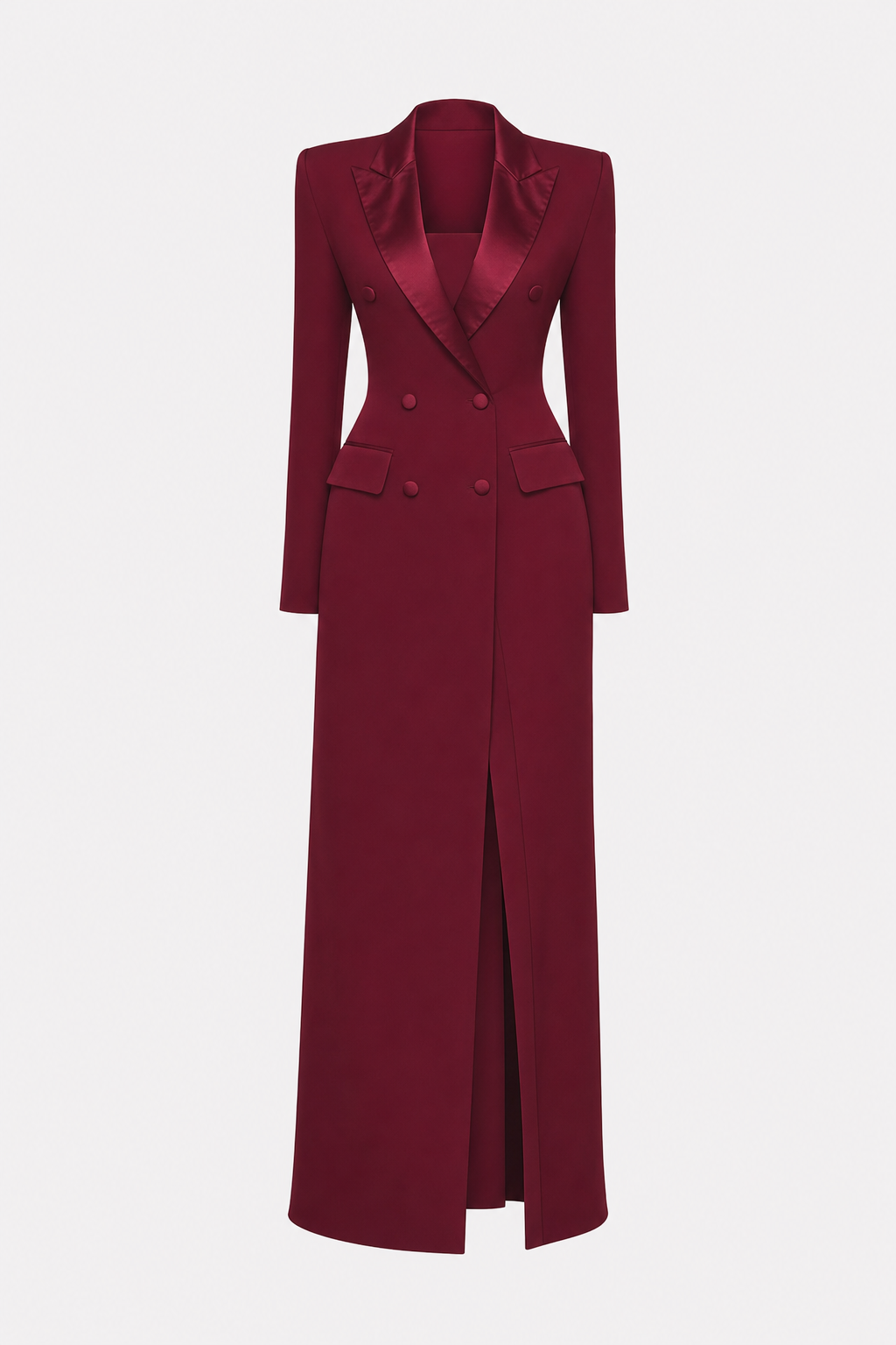 Satin double-breasted pencil blazer dress - view 8