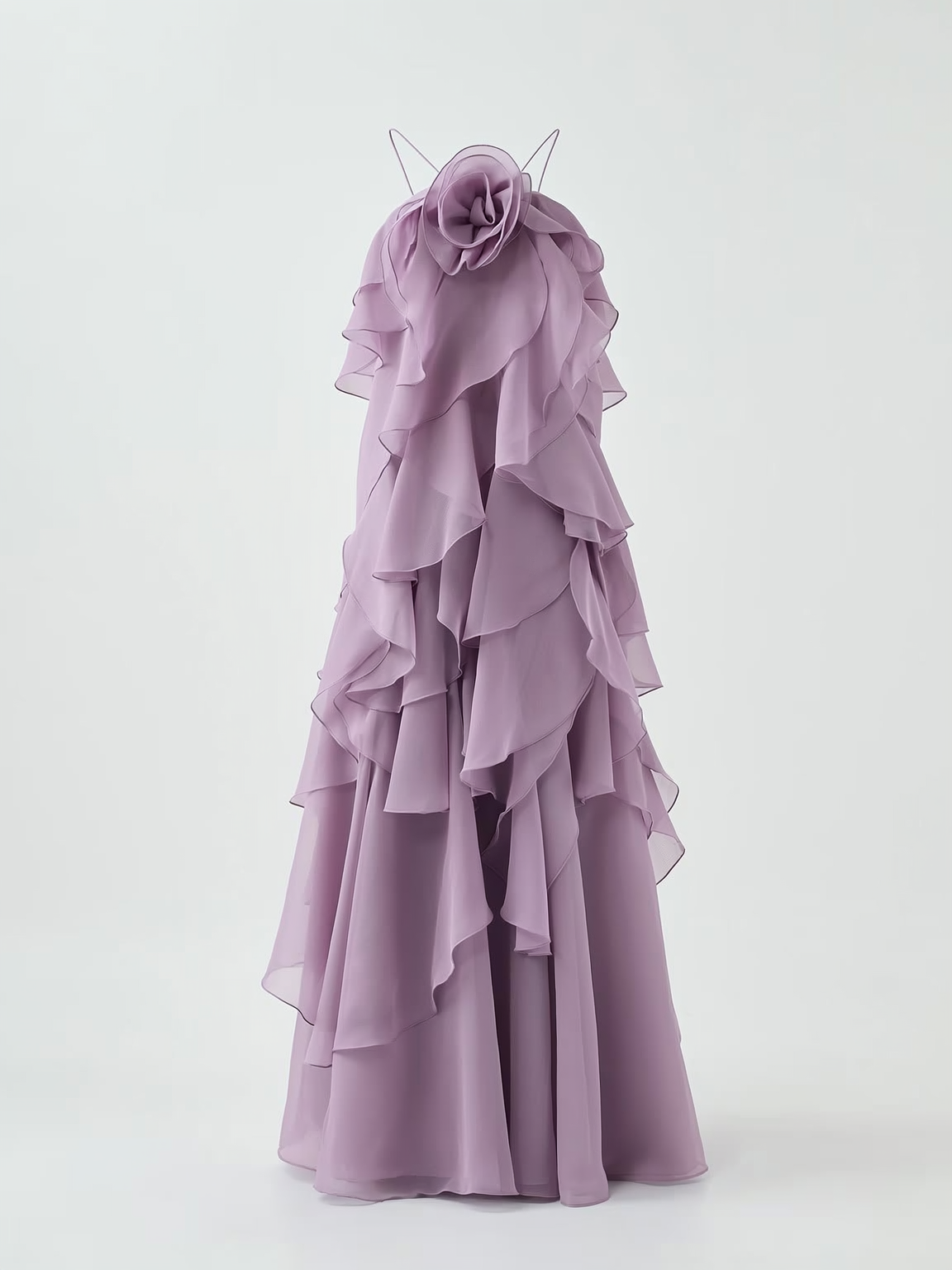 Halter Maxi Dress With Tiered Ruffle Hem