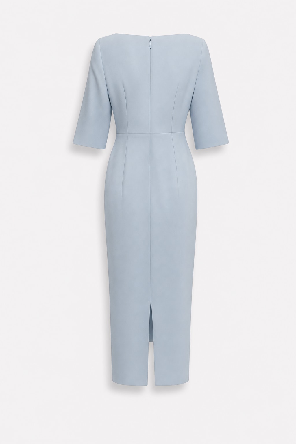 Cotton Ruched Boat Neck Sheath Midi Dress - 4